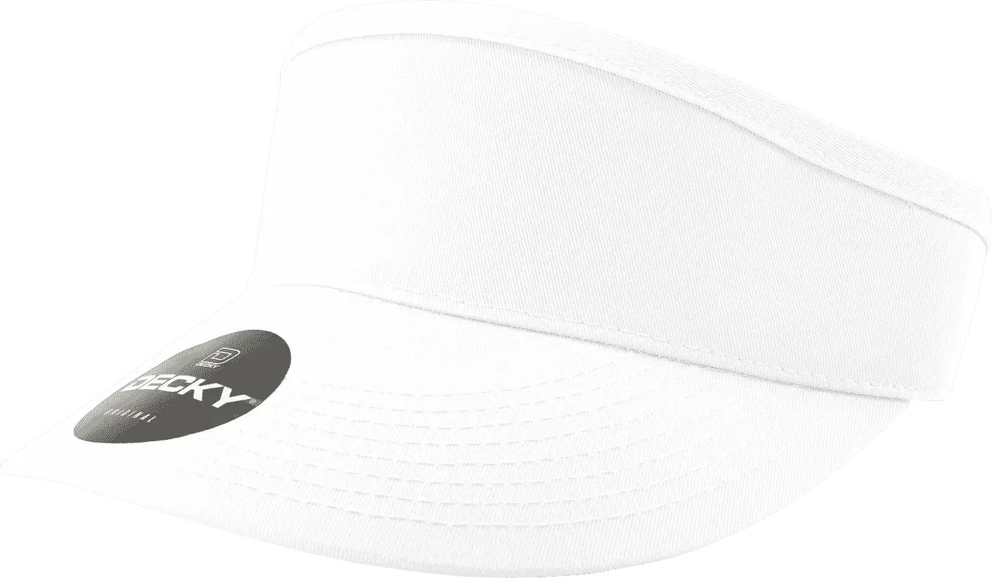Decky 3015 High Profile Cotton Visor - White - White / One Size Fits Most