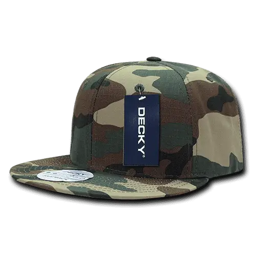 Decky 360 Ripstop Snapback Cap - Woodland Camo - Woodland Camo / One Size Fits Most