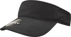 Decky 4004 Corduroy Visor - Black - Black / One Size Fits Most