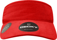 Decky 4004 Corduroy Visor - Red - Red / One Size Fits Most