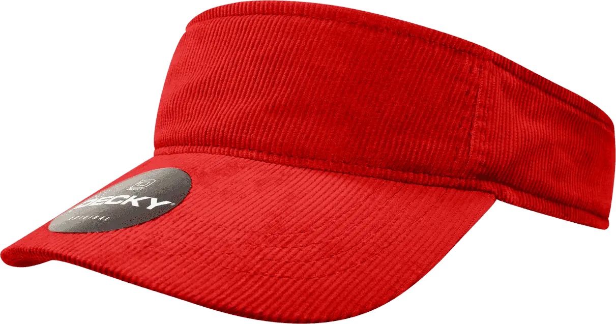 Decky 4004 Corduroy Visor - Red - Red / One Size Fits Most