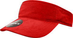 Decky 4004 Corduroy Visor - Red - Red / One Size Fits Most