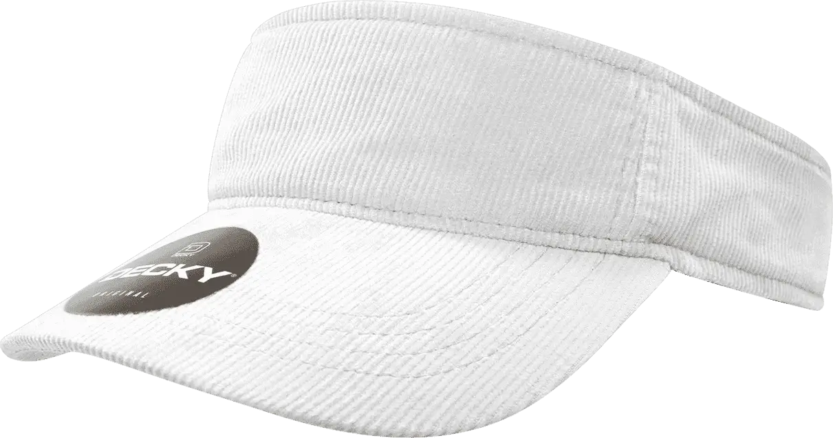 Decky 4004 Corduroy Visor - White - White / One Size Fits Most