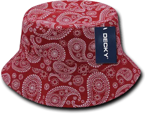 Decky 459 Paisley Bucket Hat - Red - Red / S/M