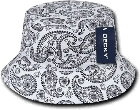Decky 459 Paisley Bucket Hat - White - White / S/M
