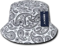Decky 459 Paisley Bucket Hat - White - White / S/M