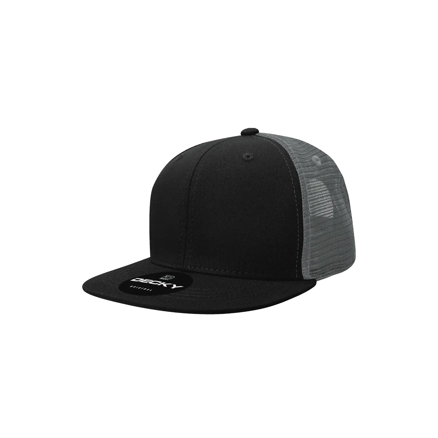 Decky 5010 6 Panel Youth Trucker Cap - Black Charcoal - Black Dark Gray / One Size Fits Most