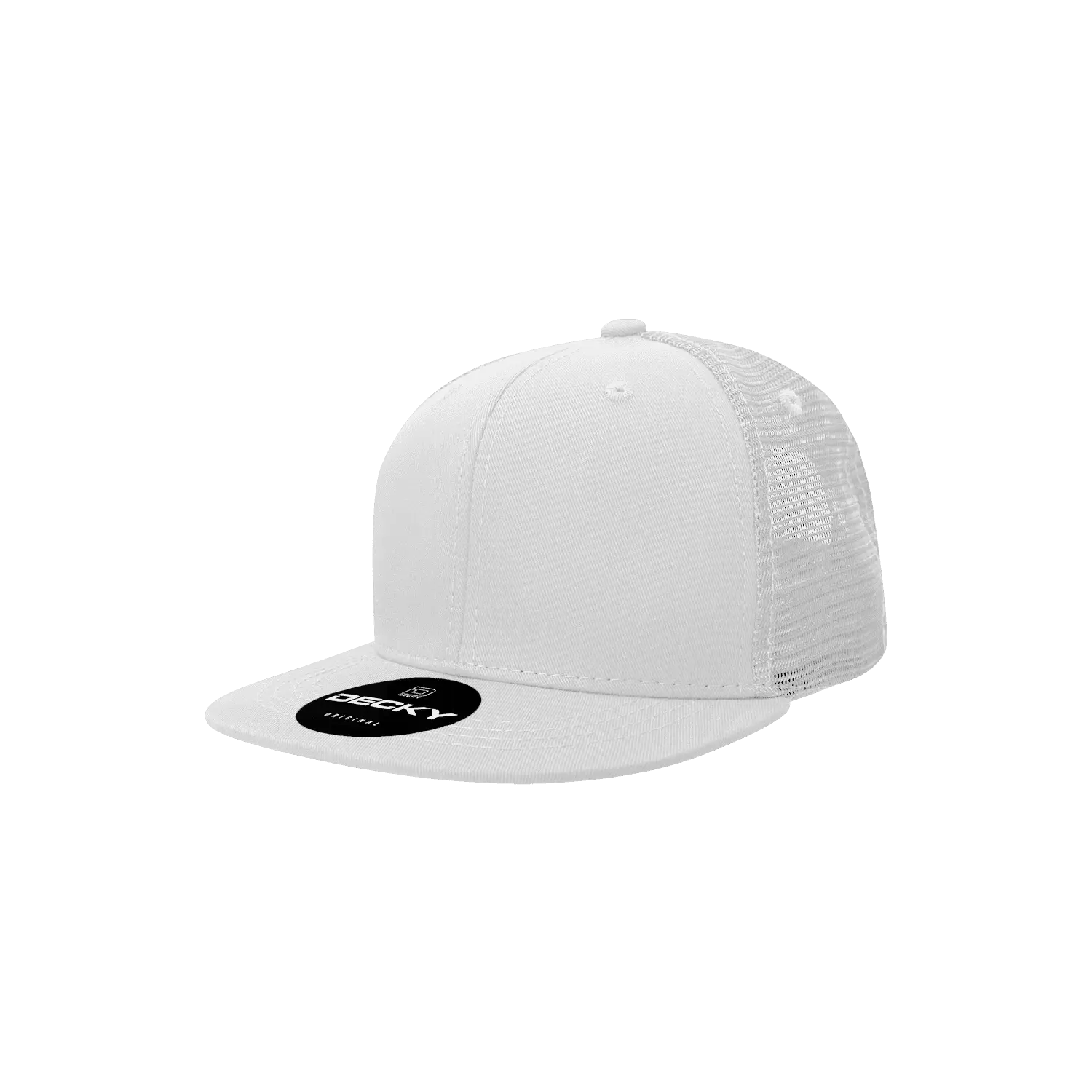 Decky 5010 6 Panel Youth Trucker Cap - White - White / One Size Fits Most