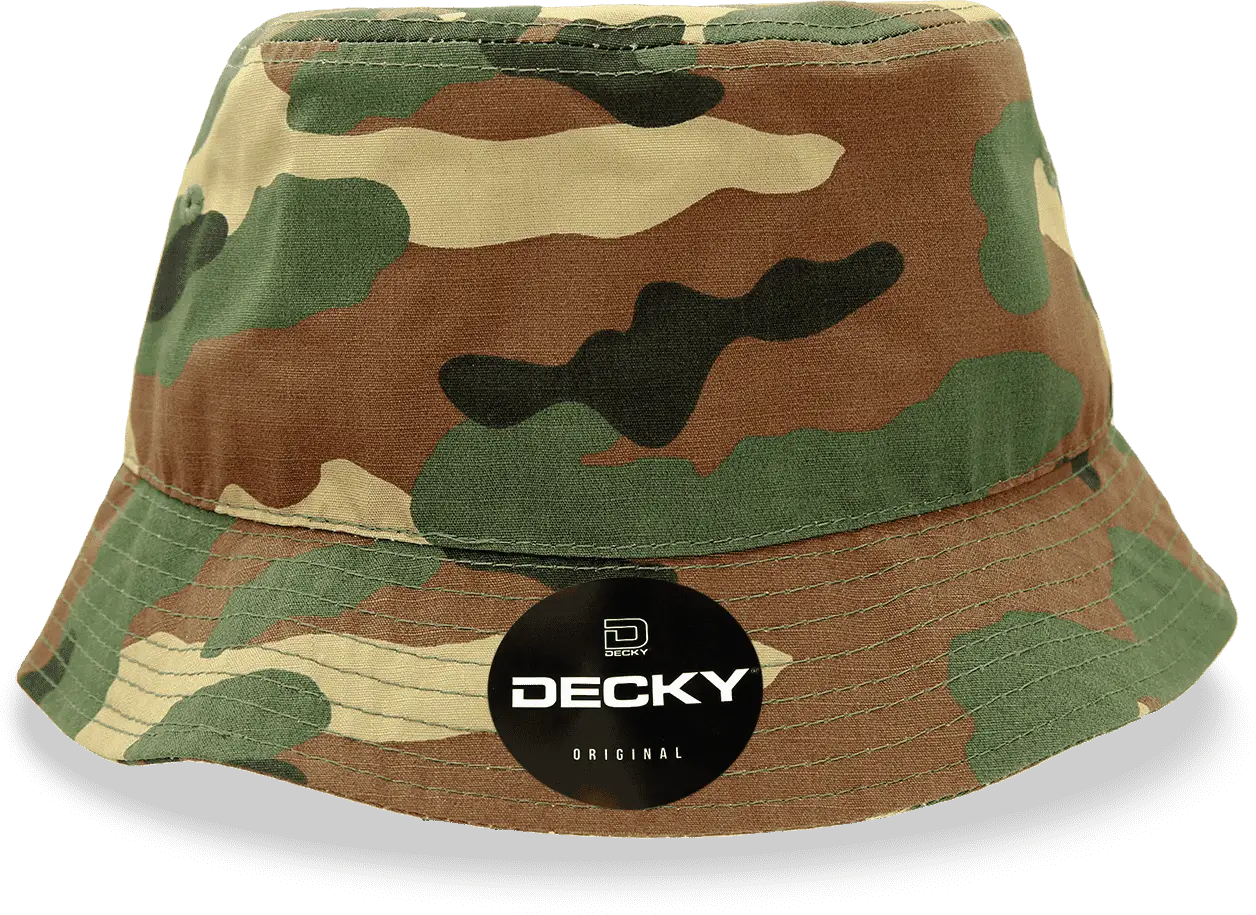 Decky 5301 Ripstop Rain or Shine Hat - Woodland Camo - Woodland Camo / S/M