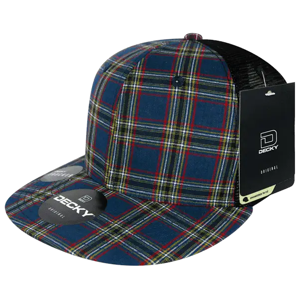 Decky 6016 H/C Plaid Cap - Black 221 - White / One Size Fits Most
