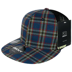 Decky 6016 H/C Plaid Cap - Black 221 - White / One Size Fits Most