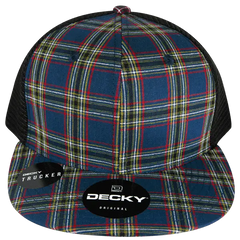 Decky 6016 H/C Plaid Cap - Black 221 - White / One Size Fits Most