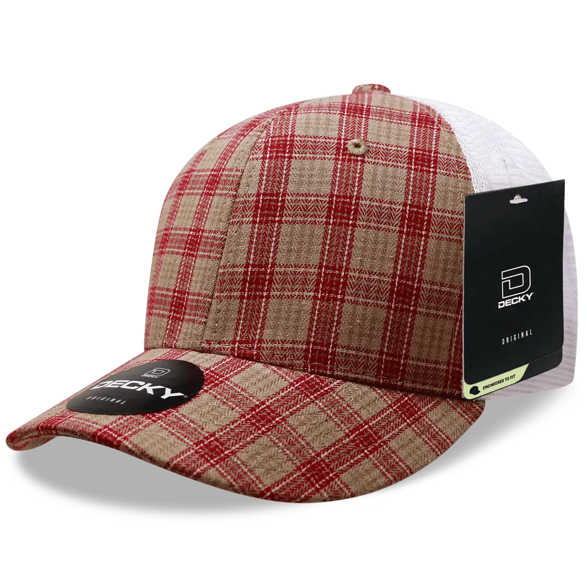 Decky 6017 M/C Plaid Cap - White 101 - White / One Size Fits Most