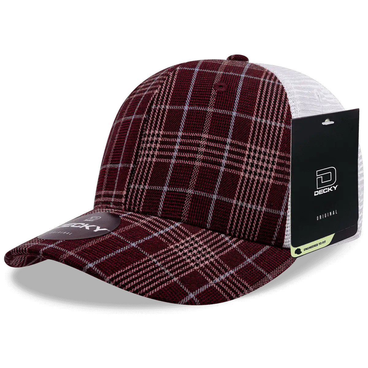 Decky 6017 M/C Plaid Cap - White 125 - White / One Size Fits Most