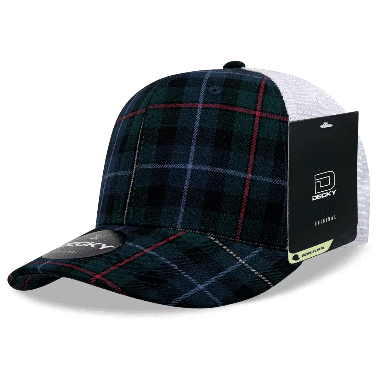 Decky 6017 M/C Plaid Cap - White 126 - White / One Size Fits Most