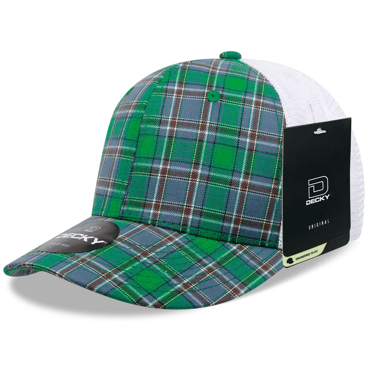 Decky 6017 M/C Plaid Cap - White 127 - White / One Size Fits Most
