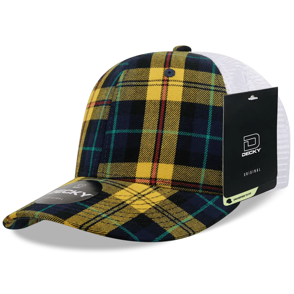 Decky 6017 M/C Plaid Cap - White 129 - White / One Size Fits Most