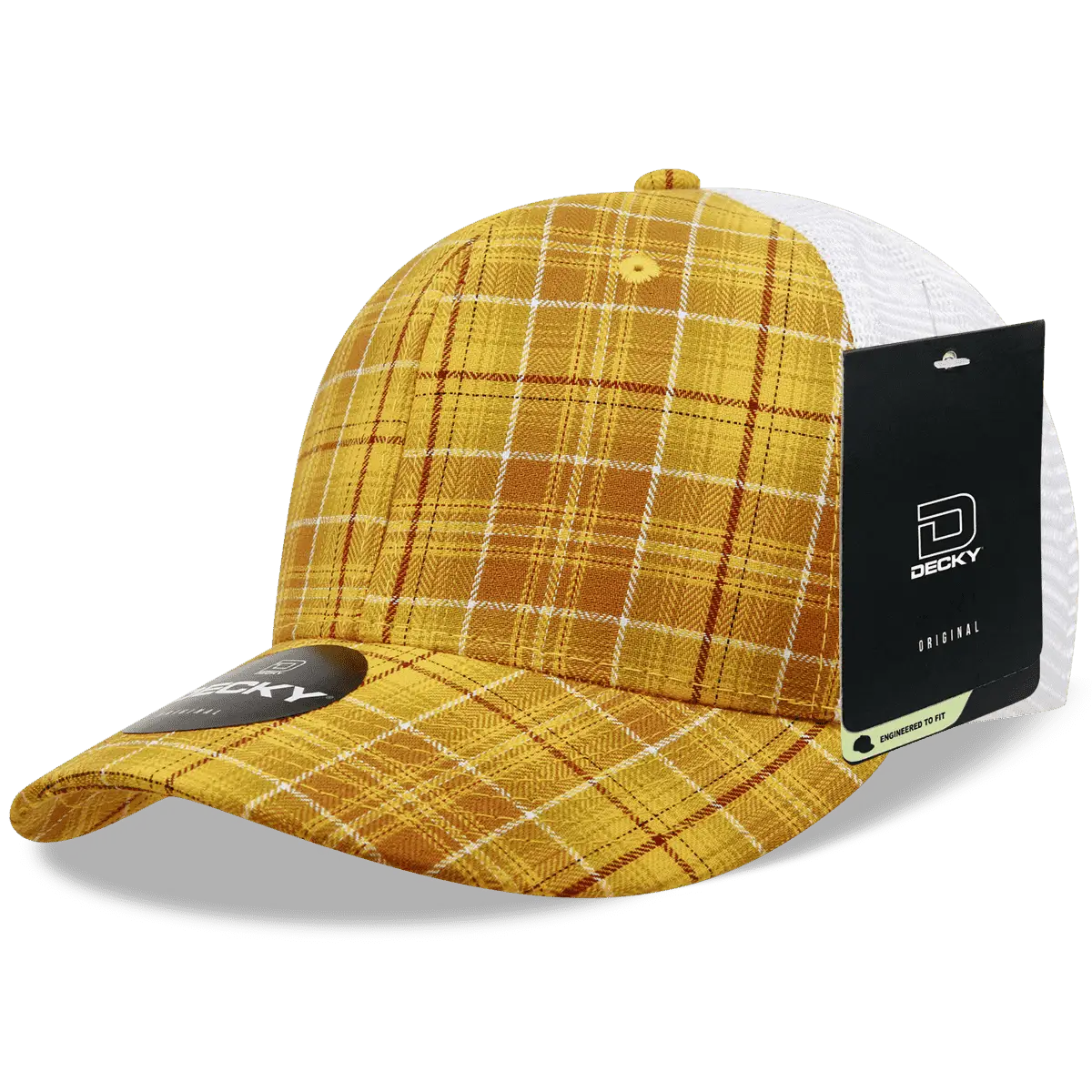 Decky 6017 M/C Plaid Cap - White 135 - White / One Size Fits Most