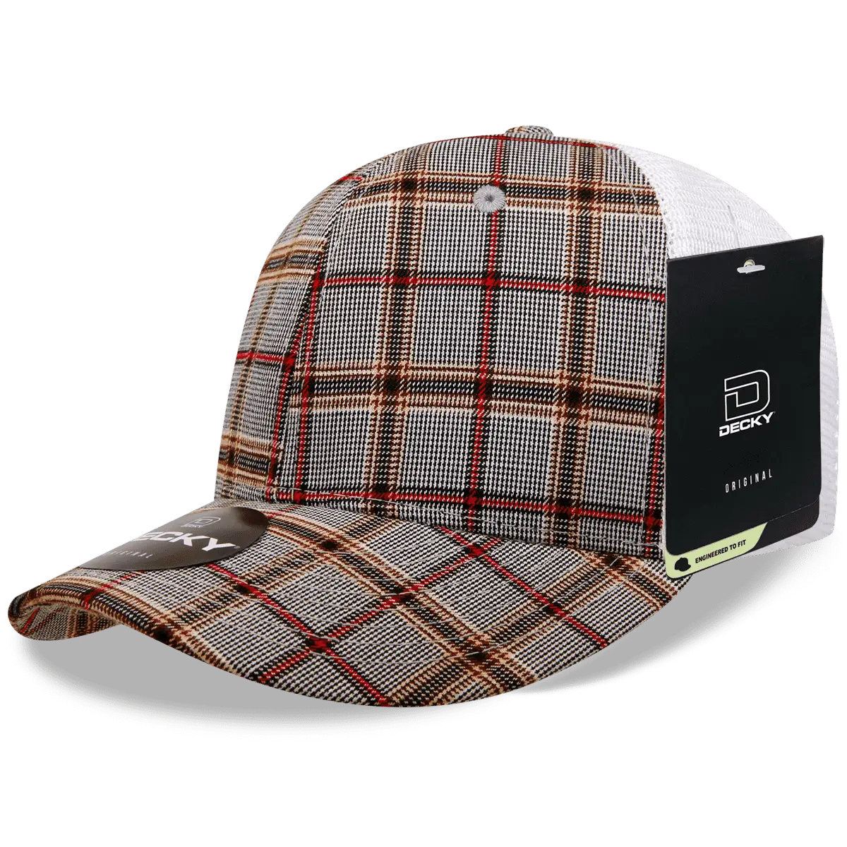 Decky 6017 M/C Plaid Cap - White 161 - White / One Size Fits Most