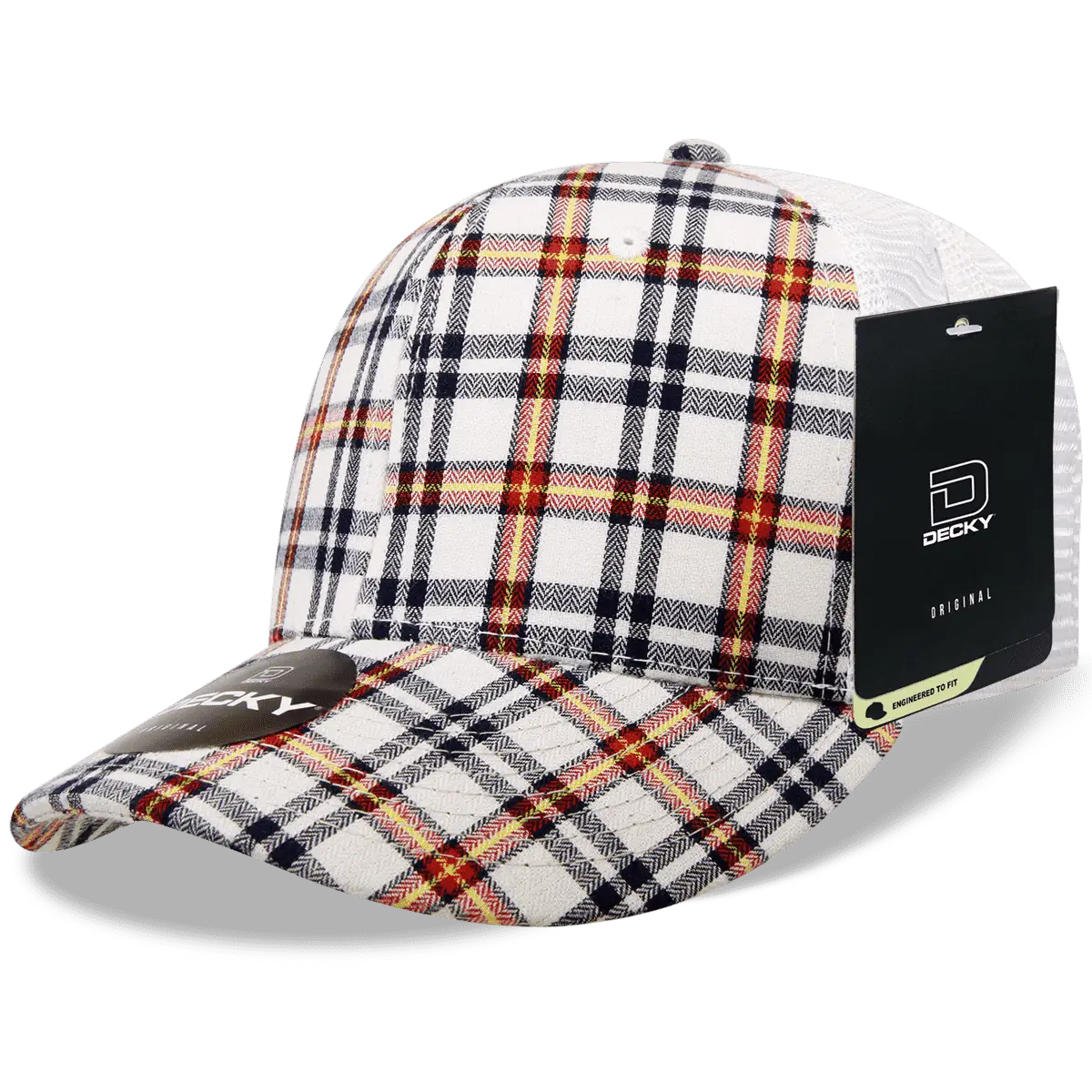 Decky 6017 M/C Plaid Cap - White 177 - White / One Size Fits Most