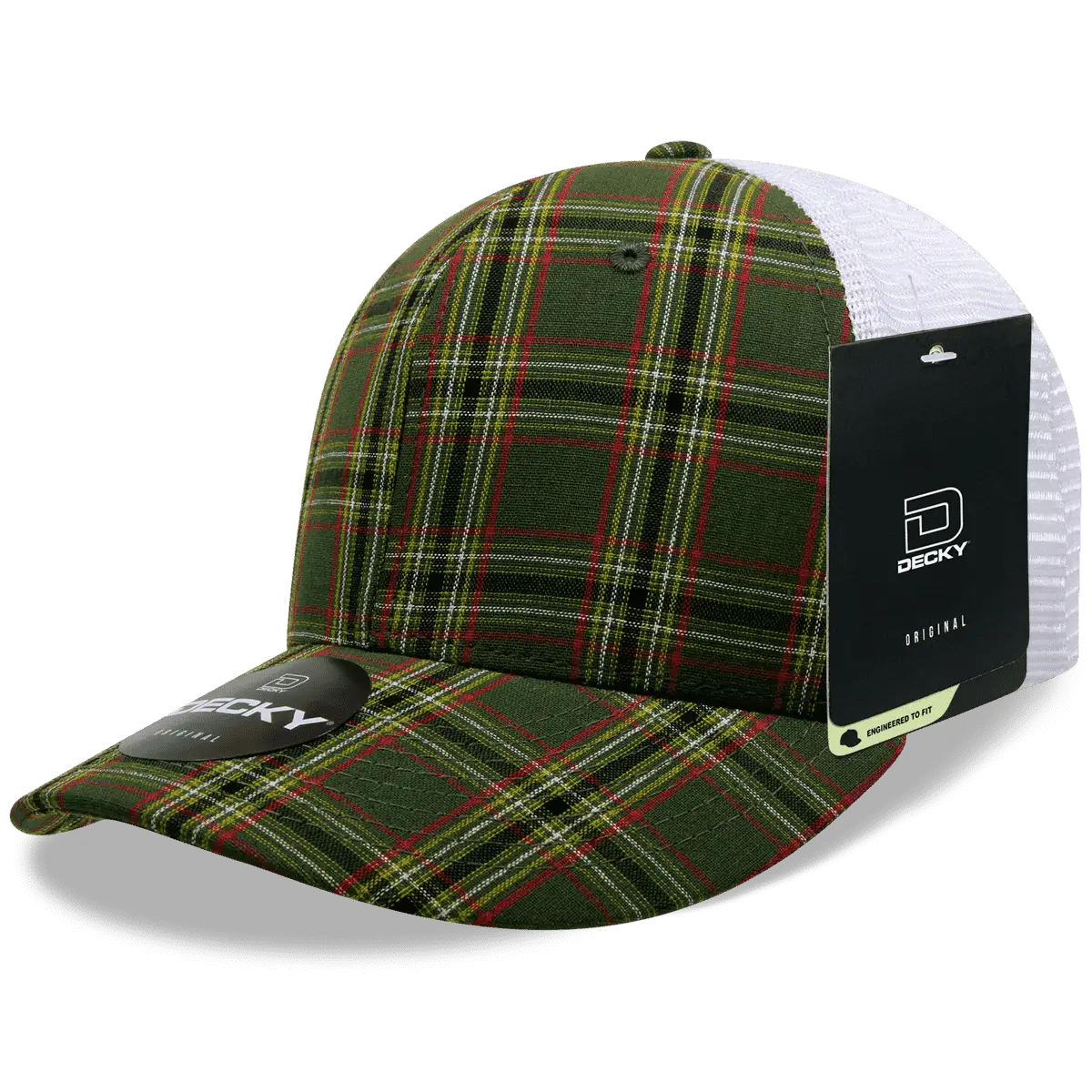Decky 6017 M/C Plaid Cap - White 198 - White / One Size Fits Most