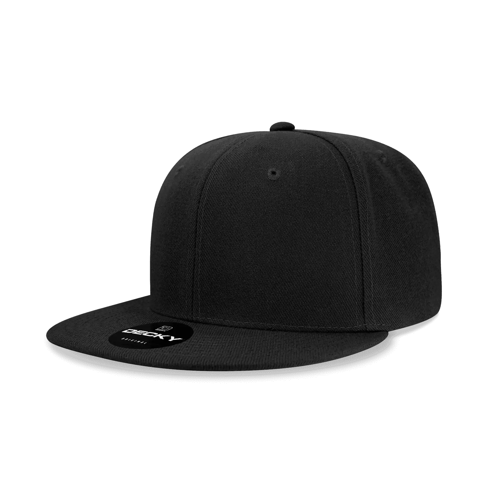 Decky 6020 High Prof 6 Panel Snapback Cap - Black - Black / One Size Fits Most