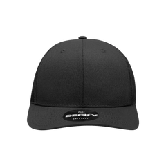 Decky 6021 Mid Profile 6 Panel Poly Cotton Trucker Cap - Black - Black / One Size Fits Most