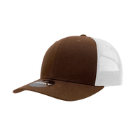Decky 6021 Mid Profile 6 Panel Poly Cotton Trucker Cap - Brown White - Brown White / One Size Fits Most