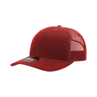 Decky 6021 Mid Profile 6 Panel Poly Cotton Trucker Cap - Cardinal - Cardinal / One Size Fits Most