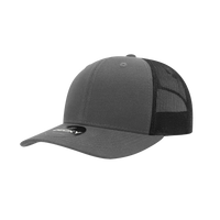 Decky 6021 Mid Profile 6 Panel Poly Cotton Trucker Cap - Charcoal Black - Dark Gray Black / One Size Fits Most