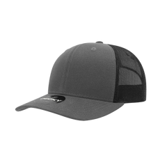 Decky 6021 Mid Profile 6 Panel Poly Cotton Trucker Cap - Charcoal Black - Dark Gray Black / One Size Fits Most