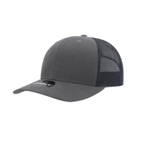 Decky 6021 Mid Profile 6 Panel Poly Cotton Trucker Cap - Charcoal Navy - Dark Gray Navy / One Size Fits Most
