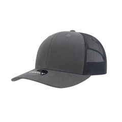 Decky 6021 Mid Profile 6 Panel Poly Cotton Trucker Cap - Charcoal Navy - Dark Gray Navy / One Size Fits Most