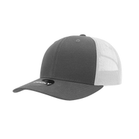 Decky 6021 Mid Profile 6 Panel Poly Cotton Trucker Cap - Charcoal White - Dark Gray White / One Size Fits Most