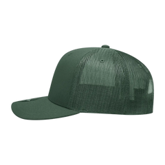 Decky 6021 Mid Profile 6 Panel Poly Cotton Trucker Cap - Forest - Forest / One Size Fits Most