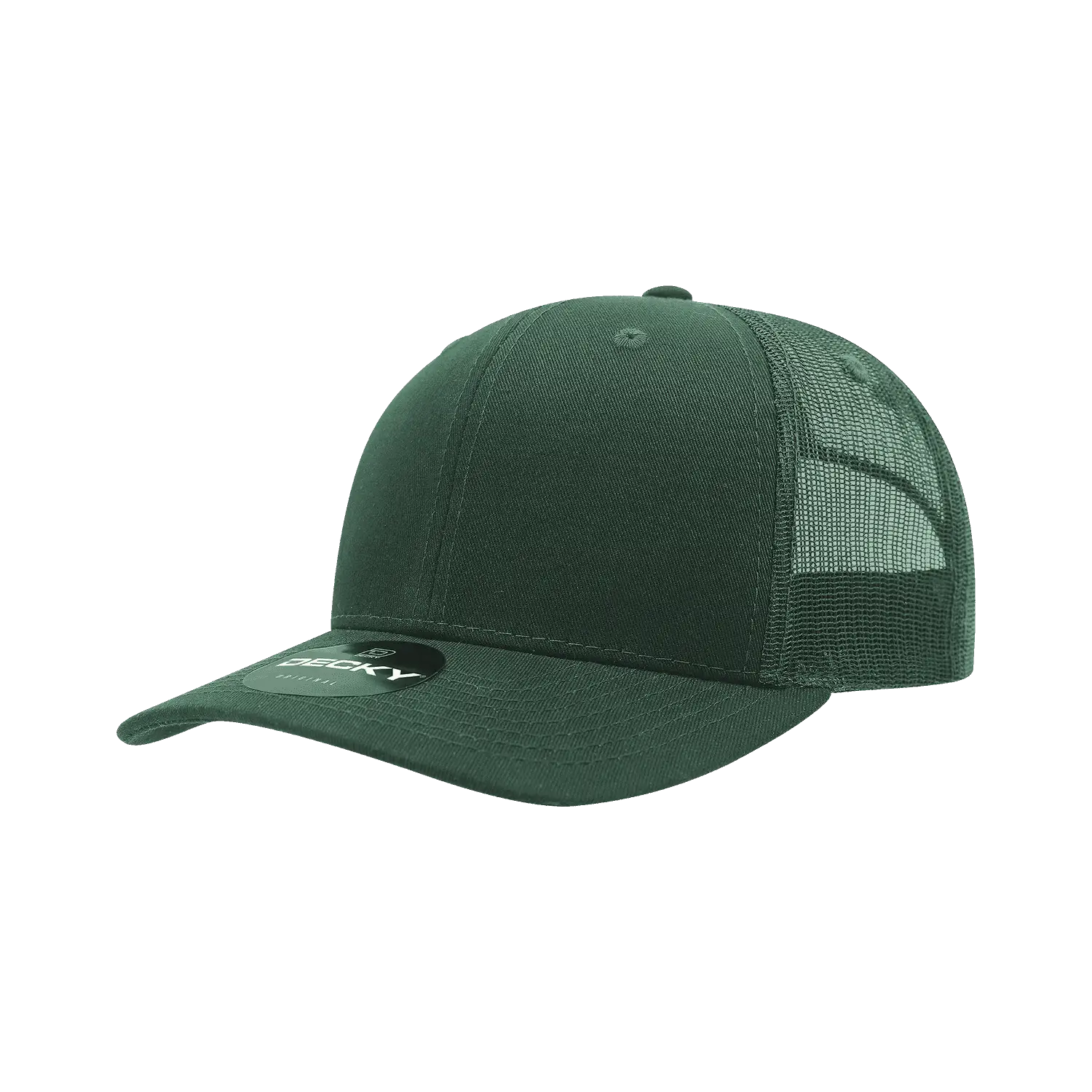 Decky 6021 Mid Profile 6 Panel Poly Cotton Trucker Cap - Forest - Forest / One Size Fits Most