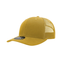 Decky 6021 Mid Profile 6 Panel Poly Cotton Trucker Cap - Gold - Gold / One Size Fits Most