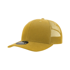 Decky 6021 Mid Profile 6 Panel Poly Cotton Trucker Cap - Gold - Gold / One Size Fits Most