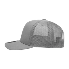 Decky 6021 Mid Profile 6 Panel Poly Cotton Trucker Cap - Gray - Gray / One Size Fits Most