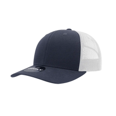 Decky 6021 Mid Profile 6 Panel Poly Cotton Trucker Cap - Navy White - Navy White / One Size Fits Most