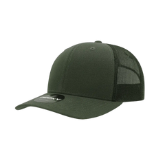 Decky 6021 Mid Profile 6 Panel Poly Cotton Trucker Cap - Olive Black - Olive Black / One Size Fits Most