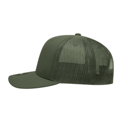 Decky 6021 Mid Profile 6 Panel Poly Cotton Trucker Cap - Olive - Olive / One Size Fits Most