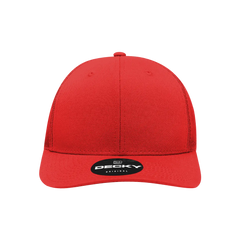 Decky 6021 Mid Profile 6 Panel Poly Cotton Trucker Cap - Red - Red / One Size Fits Most