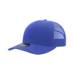 Decky 6021 Mid Profile 6 Panel Poly Cotton Trucker Cap - Royal - Royal / One Size Fits Most