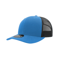 Decky 6021 Mid Profile 6 Panel Poly Cotton Trucker Cap - Sky Black - Columbia Blue Black / One Size Fits Most