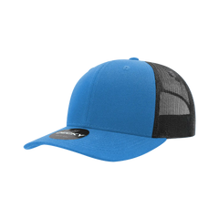 Decky 6021 Mid Profile 6 Panel Poly Cotton Trucker Cap - Sky Black - Columbia Blue Black / One Size Fits Most