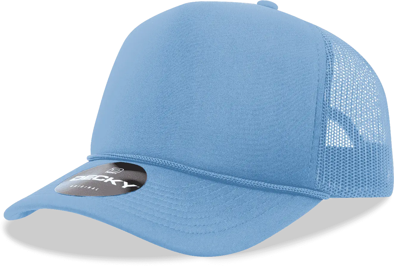 Decky 6025 Mid Profile 6 Panel Poly Cotton Trucker Cap - Sky Blue - Columbia Blue Blue / One Size Fits Most