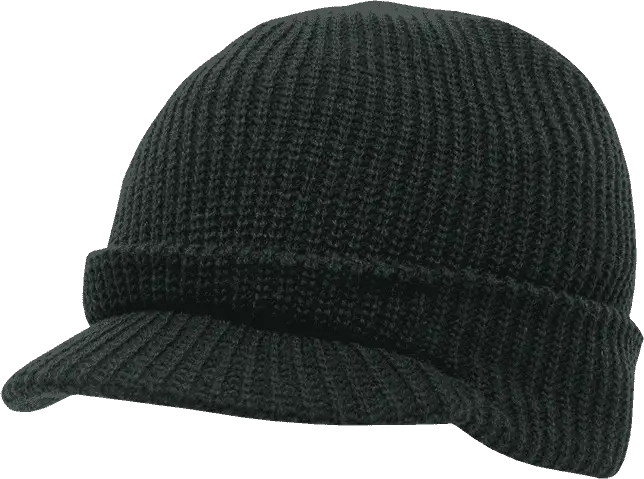 Decky 605 GI Jeep Beanie with Visor - Black - Black / One Size Fits Most