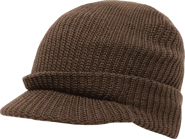 Decky 605 GI Jeep Beanie with Visor - Brown - Brown / One Size Fits Most
