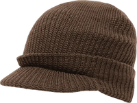 Decky 605 GI Jeep Beanie with Visor - Brown - Brown / One Size Fits Most